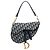 Borsa Saddle Dior in tela Oblique blu