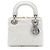 Dior Mini Lady Dior in pelle d'agnello satinata bianca decorata Bianco