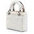 Dior Mini Lady Dior in pelle d'agnello satinata bianca decorata Bianco - vista 2
