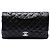 Chanel Black Medium Classic Lambskin Double Flap Nero
