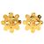 Orecchini a clip Chanel Gold CC placcati in oro con fiore D'oro