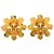 Orecchini a clip Chanel Gold CC placcati in oro con fiore D'oro - vista 2