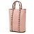 Tote Valentino Rockstud em couro de bezerro granulado rosa com corrente - vista 2