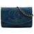 Portafoglio Chanel Blue CC Denim Wallet On Chain