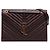 Borsa a Busta Saint Laurent Red Large Chevron Grain de Poudre Monogram Rosso Bordò