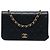 Chanel Black CC Quilted Lambskin Full Single Flap Nero