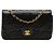 Chanel Black Medium Classic Lambskin Double Flap Nero