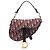 Mini borsa Saddle Dior in tela Oblique rossa Rosso Bordò