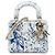 Dior Mini Lady Dior Jardin D Hiver in vitello perlinato bianco