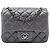 Chanel Gray Mini Square Classic Iridescent Lambskin Single Flap Marrone Grigio antracite