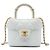 Chanel Mini Vanity Case CC Matelassé in Pelle d'Agnello Bianca con Manico Bianco