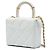 Chanel Mini Vanity Case CC Matelassé in Pelle d'Agnello Bianca con Manico Bianco - vista 2