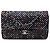 Chanel Blue Medium Classic Strass Embellished Denim Double Flap Blu navy