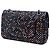 Chanel Blue Medium Classic Strass Embellished Denim Double Flap Blu navy - vista 2
