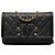 Chanel CC Filigree Wallet On Chain aus schwarzem Kaviarleder