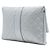 Chanel Silver Quilted Lambskin Grip Clutch Silber - Ansicht 2