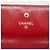 Cartera larga Chanel de piel de becerro granulada roja - vista 4