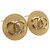 Chanel Vintage Round CC Clip-On Metal D'oro