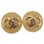 Chanel Vintage Round CC Clip-On Metal D'oro - vista 2