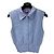 Chaleco abotonado con cuello de algodón Baby Blue Staud Azul claro