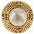 Chanel Vintage Round CC Clip-On Metal with Faux Pearl Golden - view 3