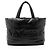 Sacola Shopping Saint Laurent em couro acolchoado com logo Preto