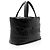 Sacola Shopping Saint Laurent em couro acolchoado com logo Preto - vista 2