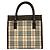 Borsa a mano in pelle e tela Burberry Check Marrone