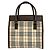 Borsa a mano in pelle e tela Burberry Check Marrone - vista 3