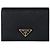 Prada Women's Triangle Logo Saffiano Leather Wallet Black
