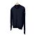 Moncler Cardigã acolchoado masculino em malha de algodão tricotada preto e azul marinho