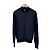 Moncler Cardigã acolchoado masculino em malha de algodão tricotada preto e azul marinho - vista 4