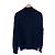 Moncler Cardigã acolchoado masculino em malha de algodão tricotada preto e azul marinho - vista 5