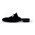 Hermès Mule Loafer Trocadero in velluto con logo dorato Nero - vista 4