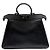 Fendi I SEE U Peekaboo Small Borsa a mano in pelle nera Nero