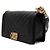 Chanel Borsa a tracolla Boy Medium Flap in caviale nero chevron con catena dorata - vista 3