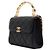 Chanel Borsa Tote in pelle d'agnello nera con manico superiore e logo CC dorato Nero - vista 2