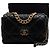 Chanel Borsa Tote con patta e borsa a tracolla con catena, Nero, Large