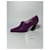 Sapatos de salto Bottega Veneta em pele roxa com efeito crocodilo 38 Roxo  - vista 2