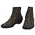 Botines FENDI Zucca Canvas Marrón Negro Auth BA15000A Castaño