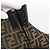 Botines FENDI Zucca Canvas Marrón Negro Auth BA15000A Castaño - vista 11