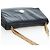 Céline Borsa a tracolla con catena CELINE in pelle nera e oro Auth BA14803V Nero - vista 6