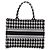 Christian Dior Book Tote Medium Bag Versetztes Muster Canvas Black Auth BA15076M Schwarz Weiß - Ansicht 3