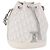 Borsa a tracolla Christian Dior Trotter Romantic Chain PVC Bianco Argento Auth 198528V