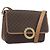 Céline Borsa a tracolla CELINE Macadam Canvas PVC Leather Brown Gold Auth 196617 Marrone D'oro