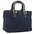 Borsa a mano FENDI Canvas Navy Silver Auth 198689A Argento Blu navy