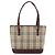 Borsa Tote BURBERRY Nova Check Canvas Beige Gold Auth 198715 D'oro - vista 13