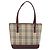 Borsa Tote BURBERRY Nova Check Canvas Beige Gold Auth 198715 D'oro - vista 2