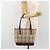 Borsa Tote BURBERRY Nova Check Canvas Beige Gold Auth 198715 D'oro - vista 22