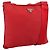 Borsa a tracolla PRADA Nylon Rosso Argento Auth 198455